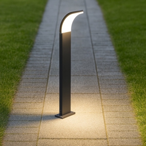 Lampione da esterno moderno 90cm design curvo led 15w 3000k