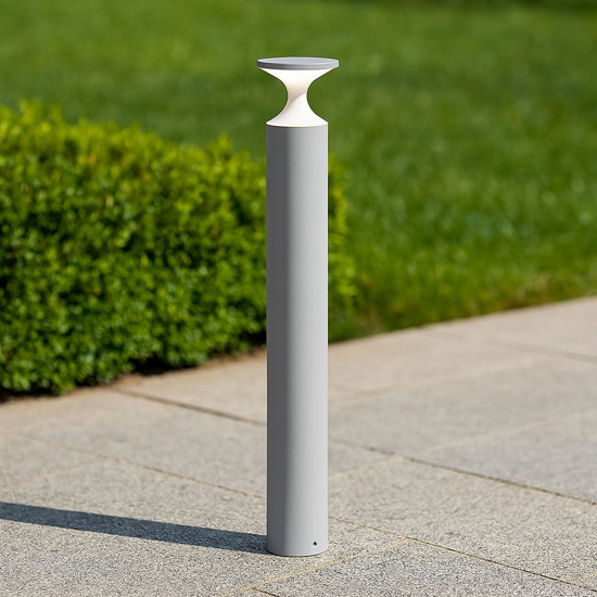Lampione da giardino moderno design cilindro bianco led 13w 3000k ip65