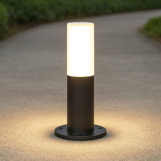 Maytoni willis lampione basso da giardino ip54 nero moderno