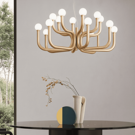 Lampadario moderno oro ondaluce derby sfere vetro