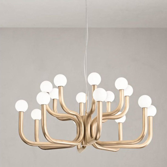 Lampadario moderno oro ondaluce derby sfere vetro