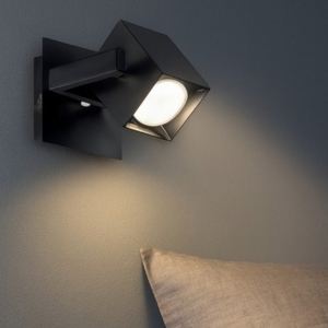 Mouse ap1 ideal lux applique da comodino orientabile nero squadrato