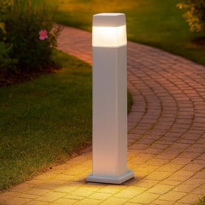 Cosmo pt1 lampione da esterno ip55 bianco squadrato ideal lux