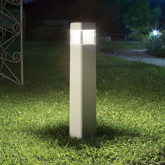 Cosmo pt1 lampione da esterno ip55 bianco squadrato ideal lux