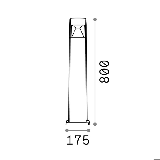 Cosmo pt1 lampione da esterno ip55 bianco squadrato ideal lux