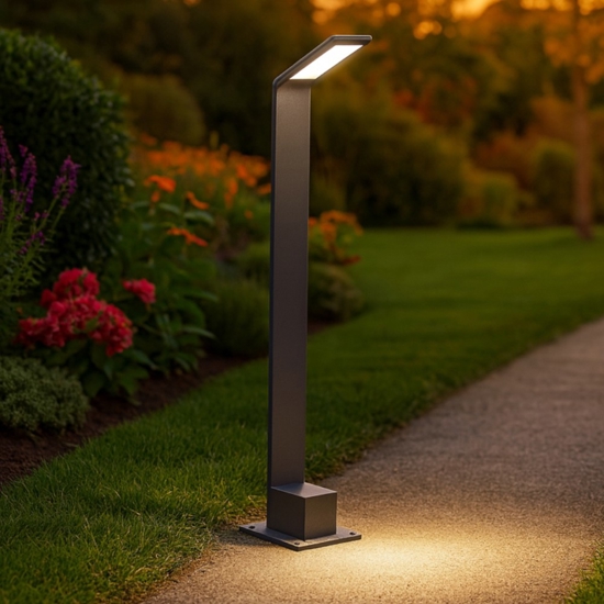 Ideal lux agos pt h60 lampione da giardino led 7w 4000k ip54 antracite moderno Ideal lux agos pt h60 lampione da giardino led 7w 4000k ip54 antracite moderno