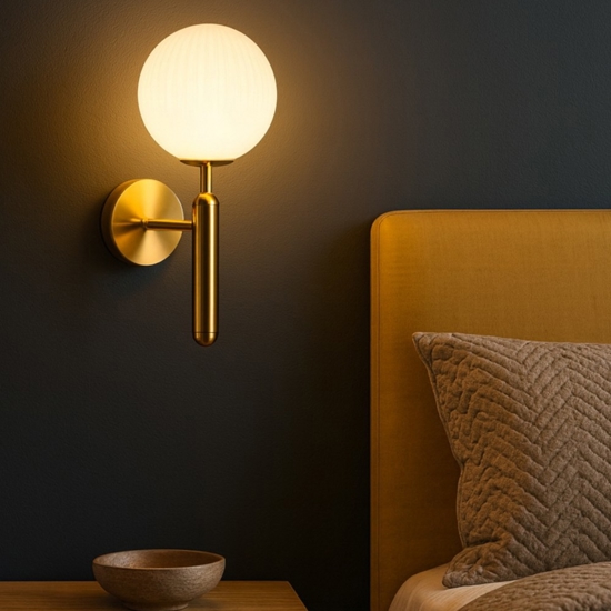 Applique per comodino camera da letto stile classico oro fp