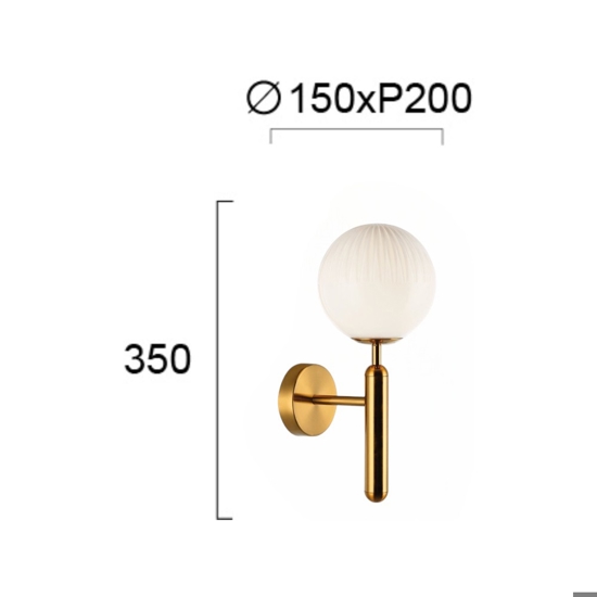Applique per comodino camera da letto stile classico oro fp