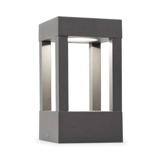 Lampioncino da giardino moderno quadrato led 5w 3000k antracite