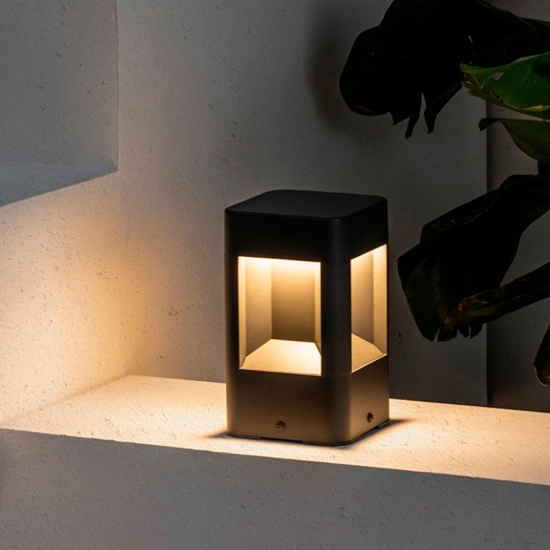 Lampioncino da esterno led 8w 3000k ip54 moderno antracite