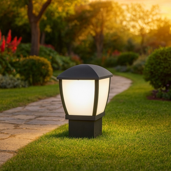 Lampioncino lanterna antracite moderna da giardino