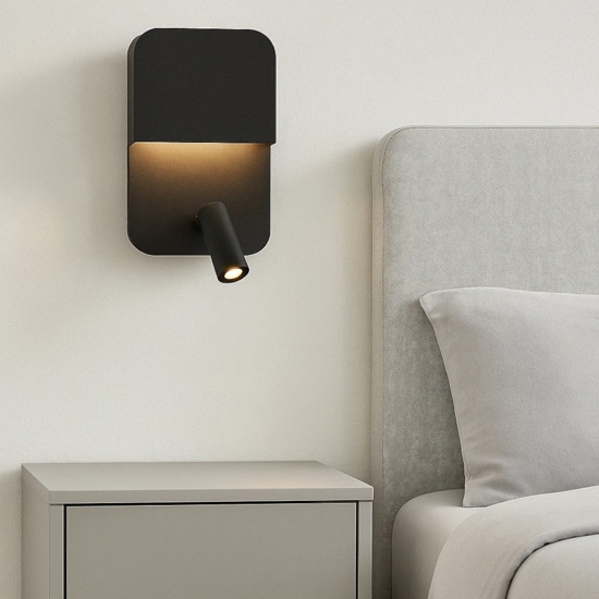 Applique per camera da letto moderna orientabile presa usb