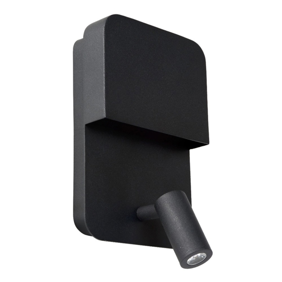 Applique per camera da letto moderna orientabile presa usb