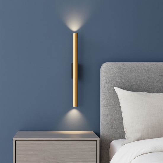 Lampada da parete per comodino applique cilindro ottone