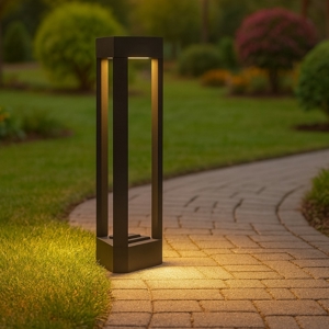 Lampioncino nero design moderno per giardino led 9w 3000k