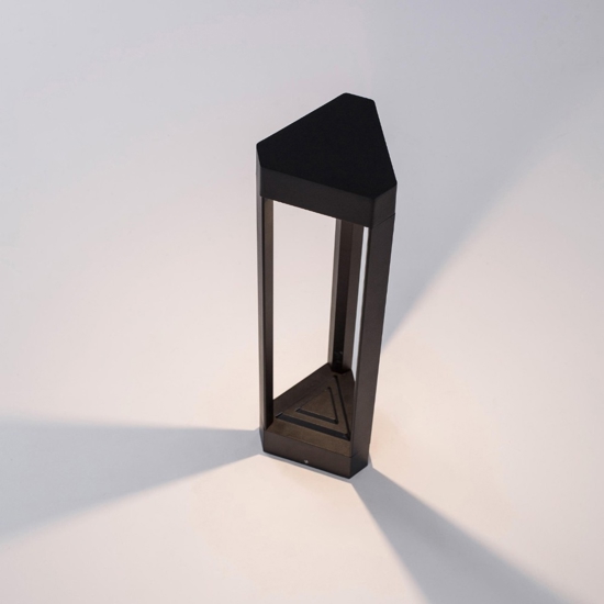 Lampioncino nero design moderno per giardino led 9w 3000k