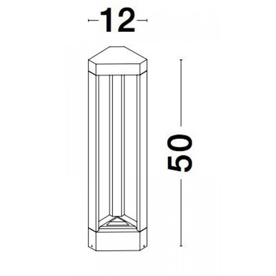 Lampioncino nero design moderno per giardino led 9w 3000k
