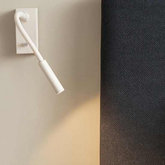 Applique luce comodino camera da letto led 3w 3000k bianco braccio orientabile