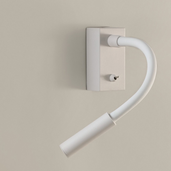 Applique luce comodino camera da letto led 3w 3000k bianco braccio orientabile