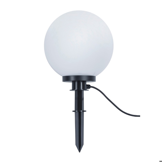 Lampada con picchetto sfera bianca da giardino 30cm 5mt cavo con spina