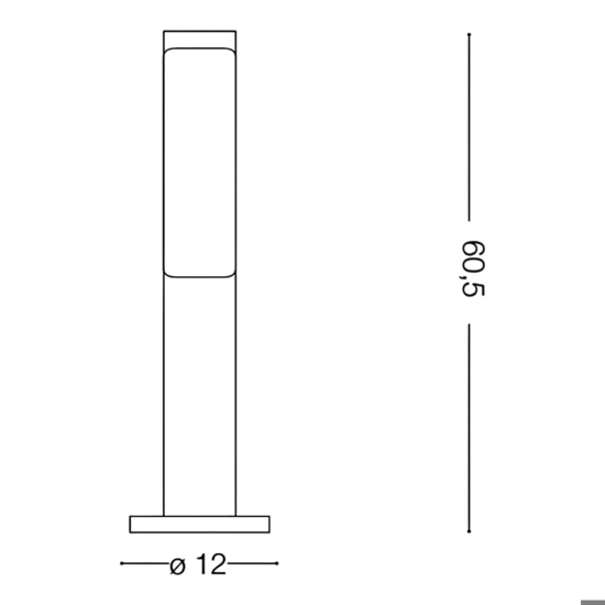 Etere pt lampione da giardino antracite led 10w 4000k ideal lux