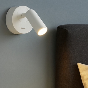 Applique comodino camera da letto ideal lux bean ap round led 3w 3000k bianco orientabile