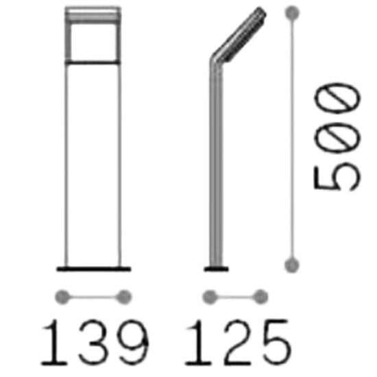 Ideal lux lampione da esterno h50 grigio led style pt Ideal lux lampione da esterno h50 grigio led style pt