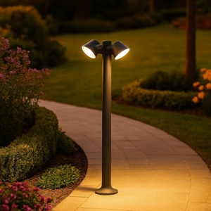 Lampione antracite da giardino moderno per esterni