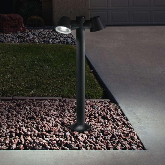 Lampione antracite da giardino moderno per esterni