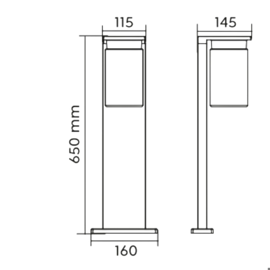 Lampioncino da giardino nero con sensore crepuscolare Lampioncino da giardino nero con sensore crepuscolare