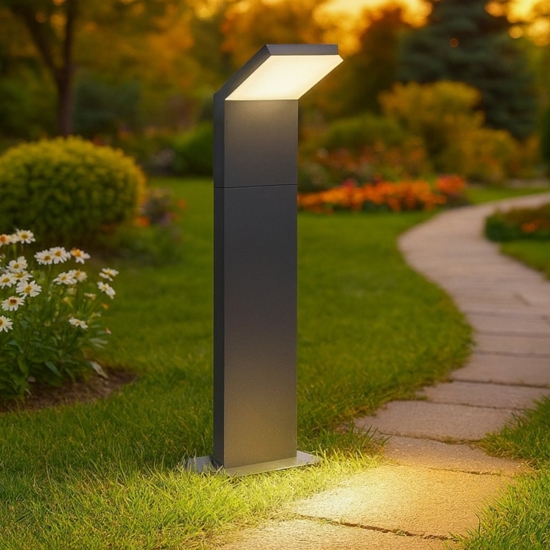 Lampioncino da giardino moderno antracite led 8w 3000k ip54