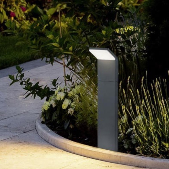 Lampioncino da giardino moderno antracite led 8w 3000k ip54