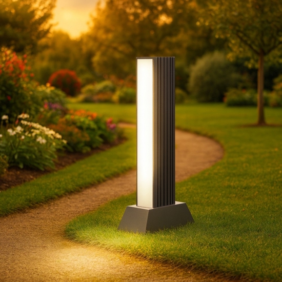 Lampioncino da giardino antracite moderno led 11w 3000k ip44 Lampioncino da giardino antracite moderno led 11w 3000k ip44