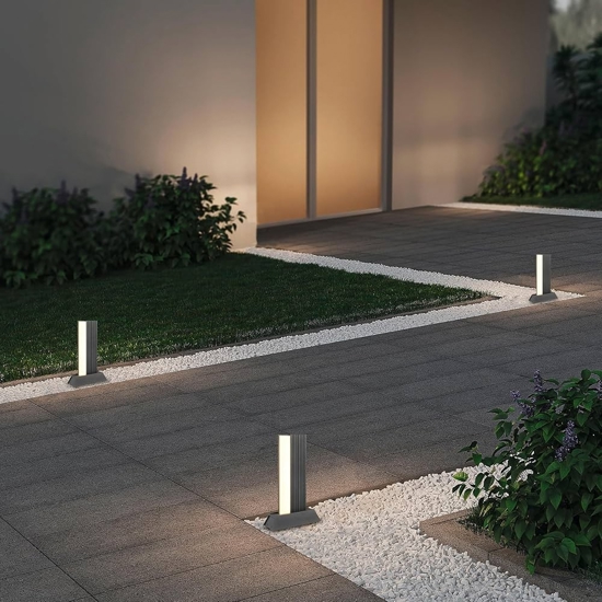 Lampioncino da giardino antracite moderno led 11w 3000k ip44 Lampioncino da giardino antracite moderno led 11w 3000k ip44