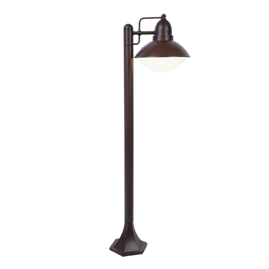 Lampione rustico da giardino marrone per esterni Lampione rustico da giardino marrone per esterni