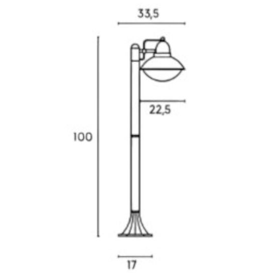 Lampione rustico da giardino marrone per esterni Lampione rustico da giardino marrone per esterni