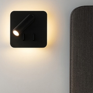 Perenz plug applique quadrata per comodino nero led 3000k orientabile