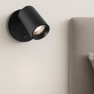 Applique nero luce orientabile per camera da letto
