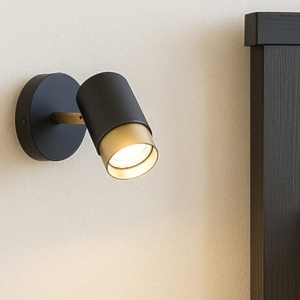 Applique per comodino camera da letto nero oro orientabile