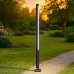 Ideal lux lampione da giardino led 19w 3000k jedi pt h120 nero 120cm