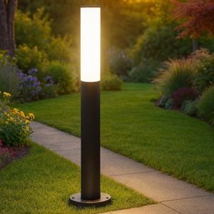 Ideal lux etere pt 3000k lampione nero da esterno ip44 led 9,5w