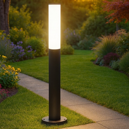 Ideal lux etere pt 3000k lampione nero da esterno ip44 led 9,5w