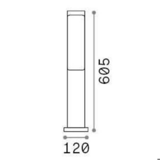 Ideal lux etere pt 3000k lampione nero da esterno ip44 led 9,5w