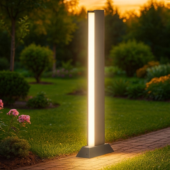 Lampione antracite da giardino 100cm led 16w 3000k ip44 moderno