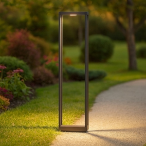Lampione alto da giardino moderno led 8w 3000k nero