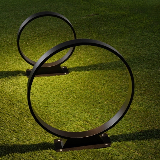 Lampioncino per giardino moderno led 6w 3000k nero rotondo Lampioncino per giardino moderno led 6w 3000k nero rotondo