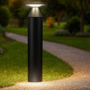 Lampione da giardini moderni led 11w 3000k nero ip65