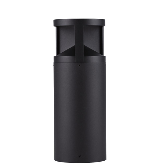 Lampione nero basso tubolare led 24w 3000k da giardino moderno