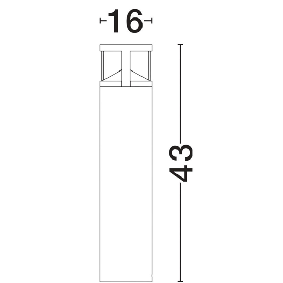 Lampione nero basso tubolare led 24w 3000k da giardino moderno