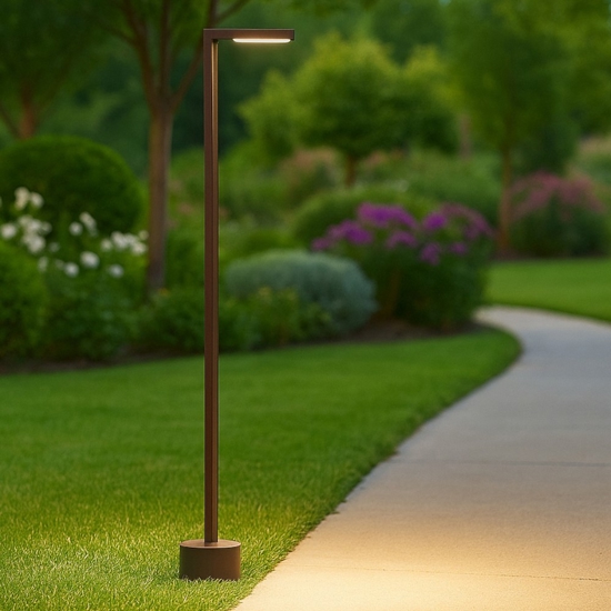 Lampione 95cm design da giardino corten anti salsedine led Lampione 95cm design da giardino corten anti salsedine led